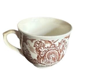 Vintage Eagle & Shield Transferware Coffee Mug – Brown Crest Design